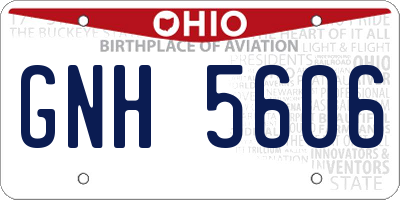 OH license plate GNH5606