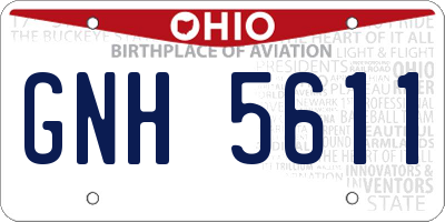 OH license plate GNH5611