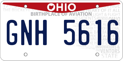 OH license plate GNH5616