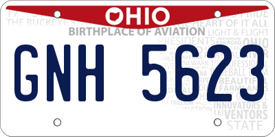 OH license plate GNH5623