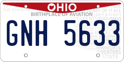 OH license plate GNH5633