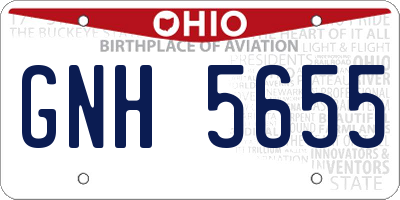 OH license plate GNH5655