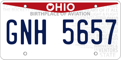 OH license plate GNH5657