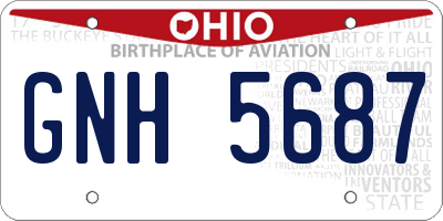 OH license plate GNH5687