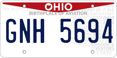 OH license plate GNH5694