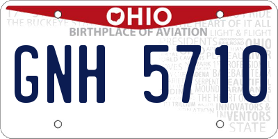 OH license plate GNH5710
