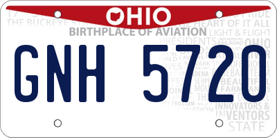 OH license plate GNH5720
