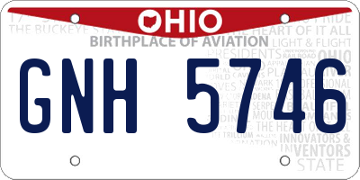 OH license plate GNH5746