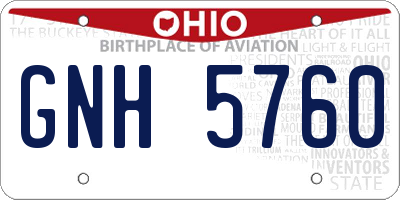 OH license plate GNH5760