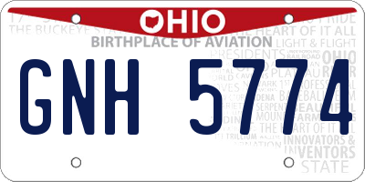 OH license plate GNH5774