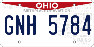 OH license plate GNH5784