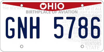 OH license plate GNH5786