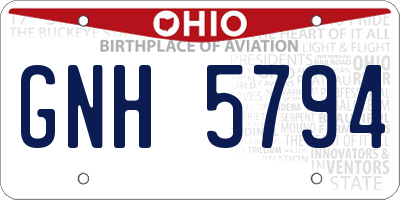 OH license plate GNH5794