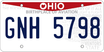 OH license plate GNH5798