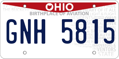 OH license plate GNH5815