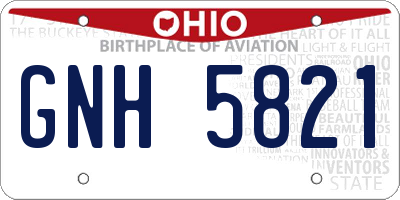 OH license plate GNH5821