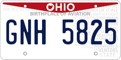 OH license plate GNH5825