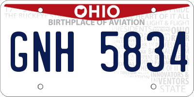 OH license plate GNH5834