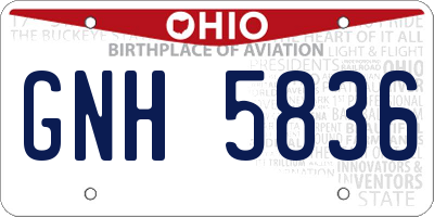 OH license plate GNH5836