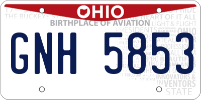 OH license plate GNH5853
