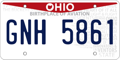OH license plate GNH5861