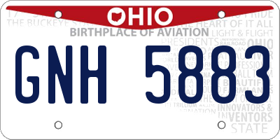 OH license plate GNH5883