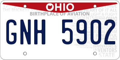 OH license plate GNH5902