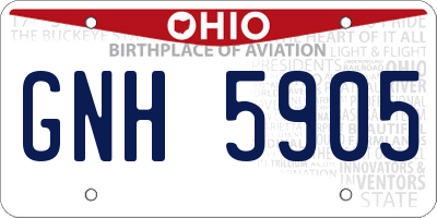 OH license plate GNH5905
