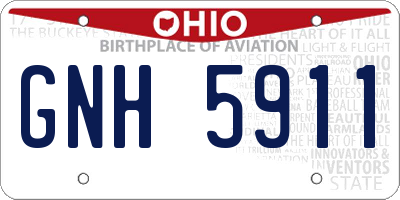 OH license plate GNH5911