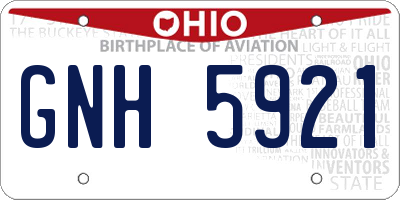 OH license plate GNH5921