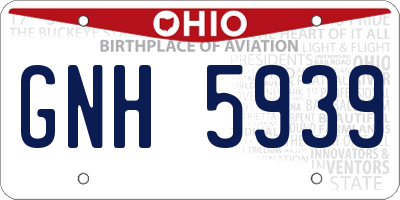 OH license plate GNH5939