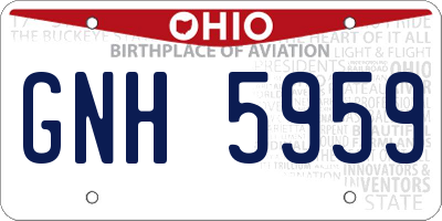 OH license plate GNH5959