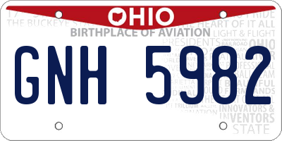 OH license plate GNH5982