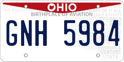 OH license plate GNH5984