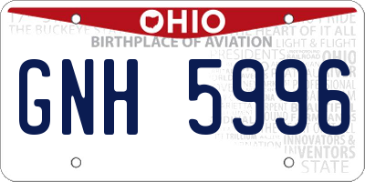 OH license plate GNH5996