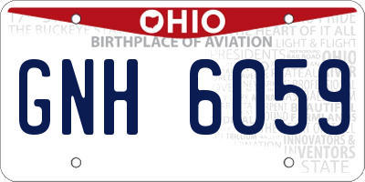 OH license plate GNH6059