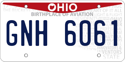 OH license plate GNH6061
