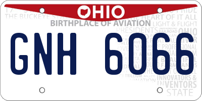 OH license plate GNH6066