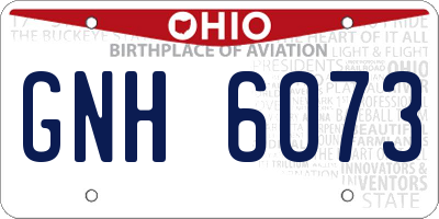 OH license plate GNH6073