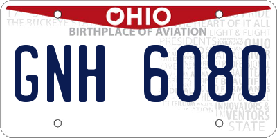 OH license plate GNH6080