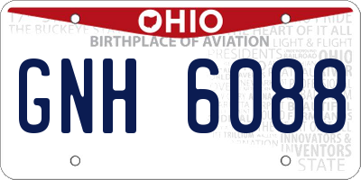 OH license plate GNH6088
