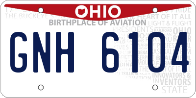OH license plate GNH6104