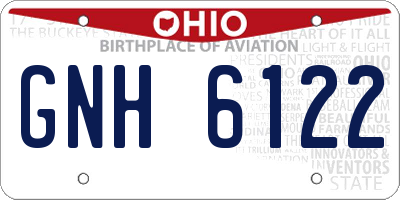 OH license plate GNH6122
