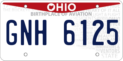 OH license plate GNH6125