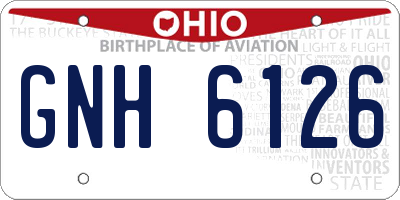 OH license plate GNH6126
