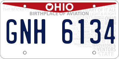 OH license plate GNH6134