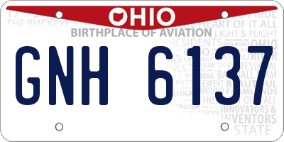 OH license plate GNH6137