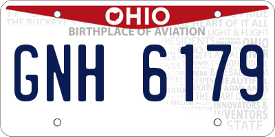 OH license plate GNH6179