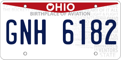 OH license plate GNH6182