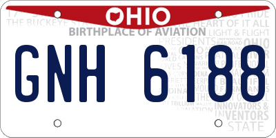 OH license plate GNH6188